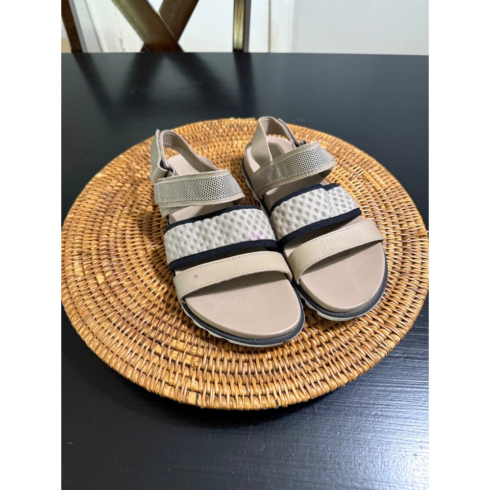 Sorel Roaming Multi Strap Sandals Tan Beige Mesh Leather Sporty Womens 8 NL4706